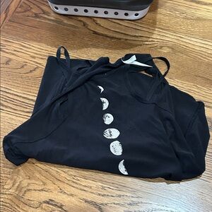 Free people Black Tank Top with Moon Phases Design